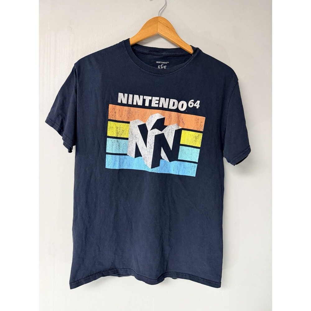 Nintendo 64 Logo T Shirt Mens Medium Black Retro Gaming Graphic Tee 2021